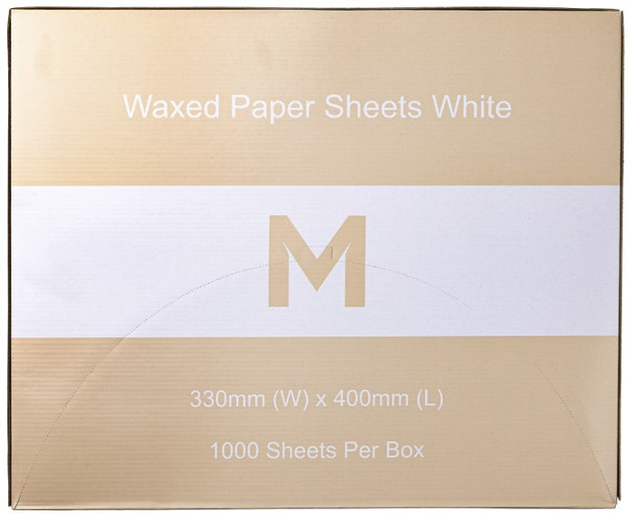 Waxed Paper Sheets, White, 330mm x 400mm, 40gsm, 1000 Sheets