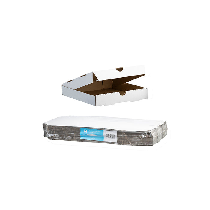 White Cardboard Pizza Box, 9" Inch, 228mm x 228mm x 40mm x Pack of 50