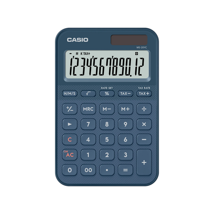 Casio MS-20YC-NY Desktop Calculator – 12 Digit – Navy