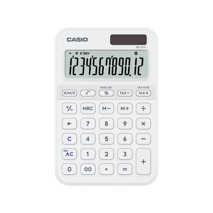 Casio MS-20YC-WE Desktop Calculator – 12 Digit – White