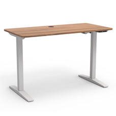 Mondo Lypta Height Adjustable Desk, 1200mm x 600mm, White Frame, Walnut Top