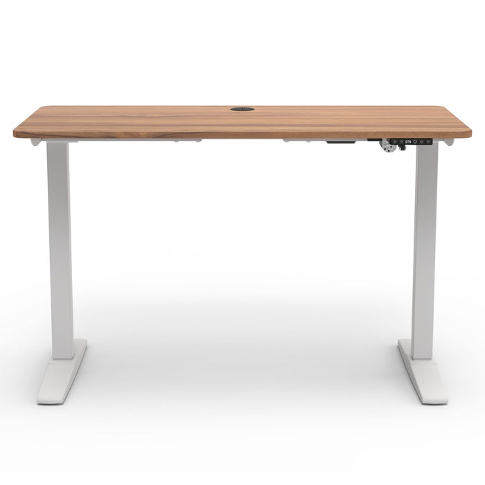 Mondo Lypta Height Adjustable Desk, 1200mm x 600mm, White Frame, Walnut Top