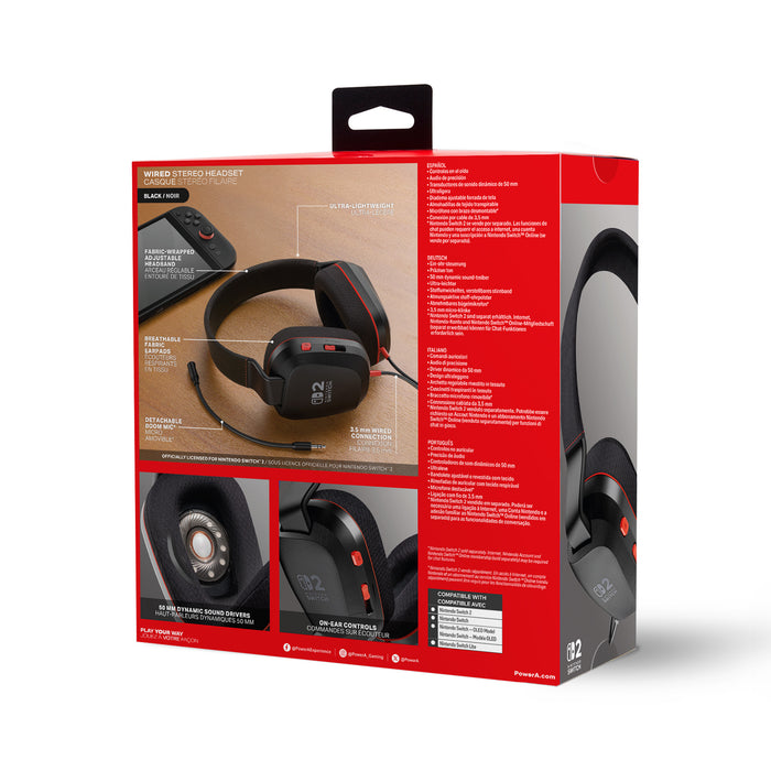 Powera NSW2 Wired Stereo Headset Black