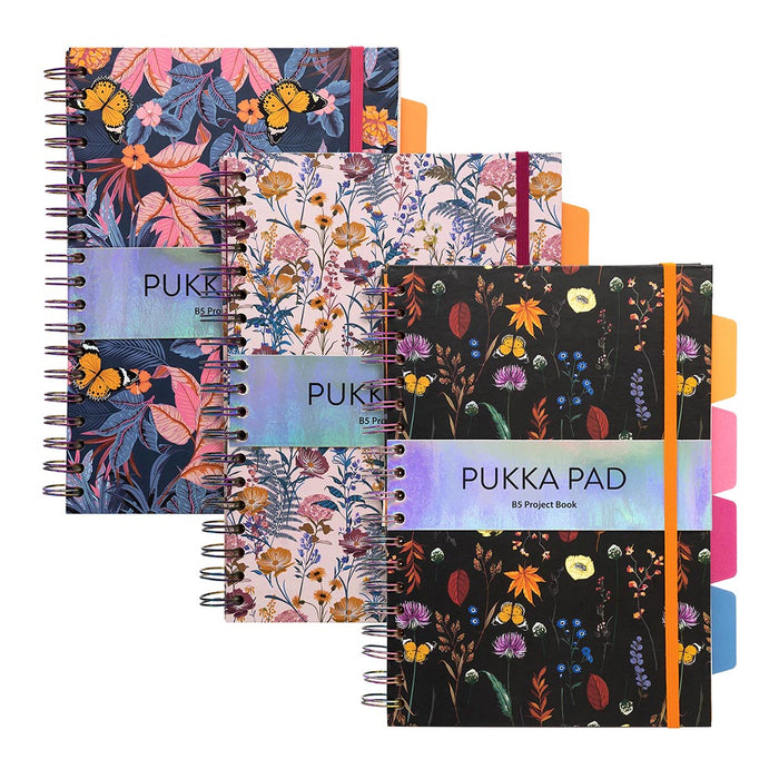 Pukka Bloom Hardcover Project Notebook, B5 Size, Cream