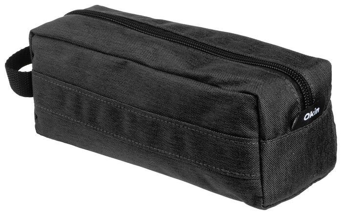 Okin Pencil Case Barrel 1 Zip Black 22cm x 8cm x 8cm