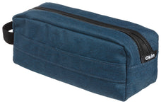 Okin Pencil Case Barrel 2 Zip Dark Blue 22cm x 8cm x 8cm