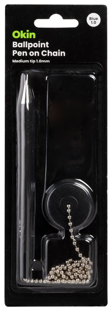 Okin Ballpoint Pen on Chain - Blue