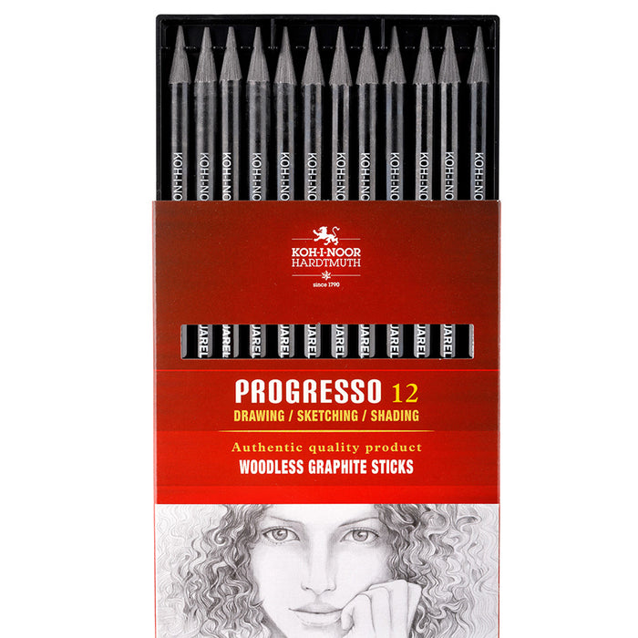 Koh-I-Noor Progresso Woodless Graphite Pencils 4B Pack of 12 (8911)
