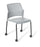 Eden Punch Black 4-Leg on Castors Community Chair, Smoke Polypropylene Shell
