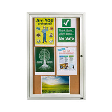 Corkboard With 1 Door - Aluminium Frame 900 x 600mm