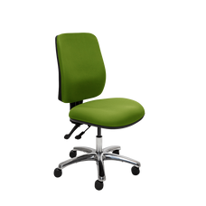 Buro Roma 2 Lever High Back Ergonomic Office Chair, Aluminium Base, Assembled, Green