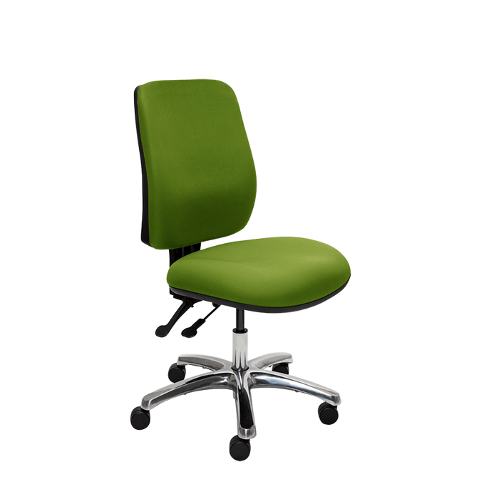 Buro Roma 2 Lever High Back Ergonomic Office Chair, Aluminium Base, Assembled, Green