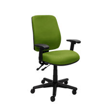 Buro Roma 2 Lever High Back Ergonomic Office Chair With Armrests, Nylon Base, Assembled, Green