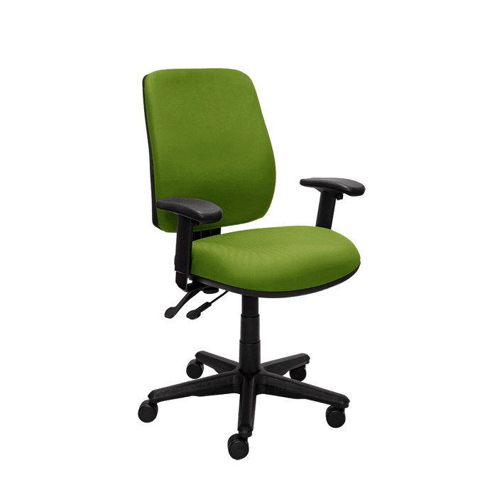 Buro Roma 2 Lever High Back Ergonomic Office Chair With Armrests, Nylon Base, Assembled, Green