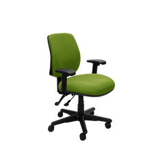 Buro Roma 2 Lever Mid Back Ergonomic Office Chair with Armrest, Nylon Base, Green Fabric