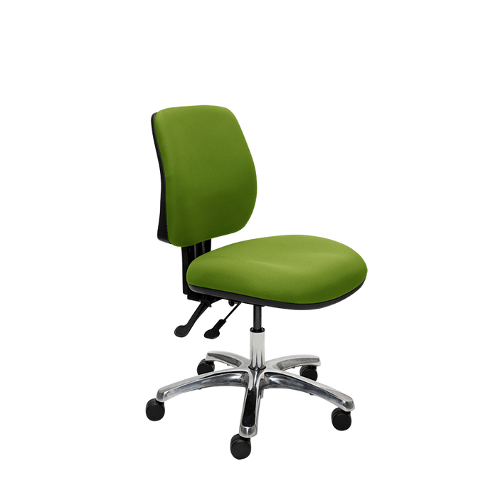 Buro Roma 2 Lever Mid Back Office Chair, Aluminium Base, Green