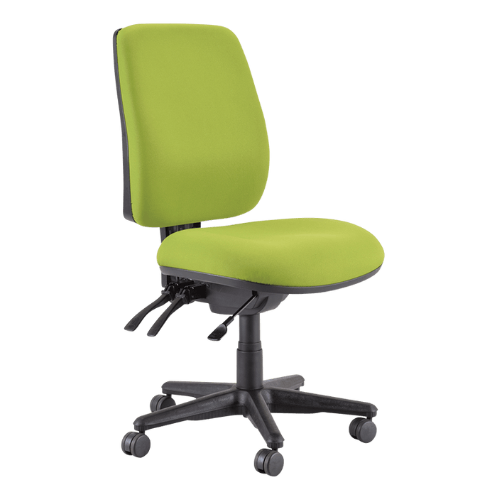 Buro Roma 3 Lever High Back Ergonomic Office Chair, With Seat Slide, Black Nylon Base, Green, Assembled