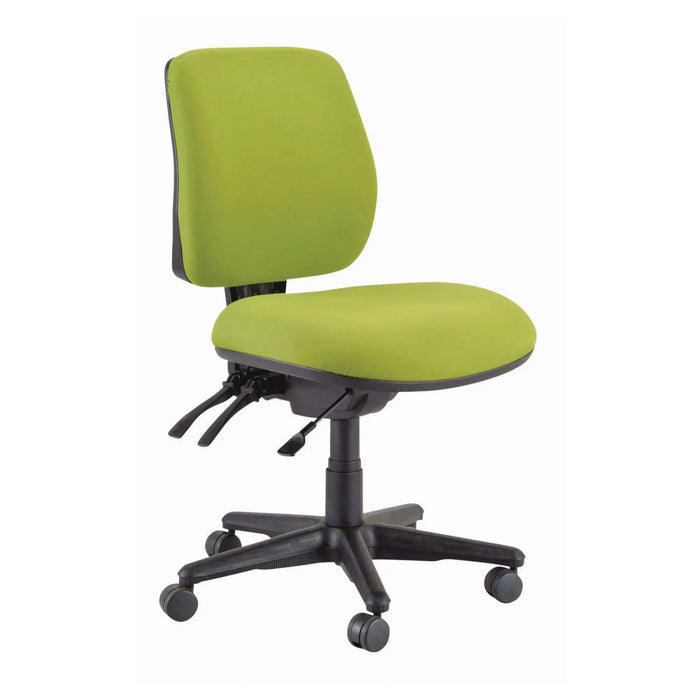 Buro Roma 3 Lever Mid Back Office Chair, Green Fabric, Nylon Base, Assembled