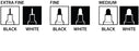 ShinHan Touch Opaque Marker Black & White, Assorted Nibs, 6's Pack
