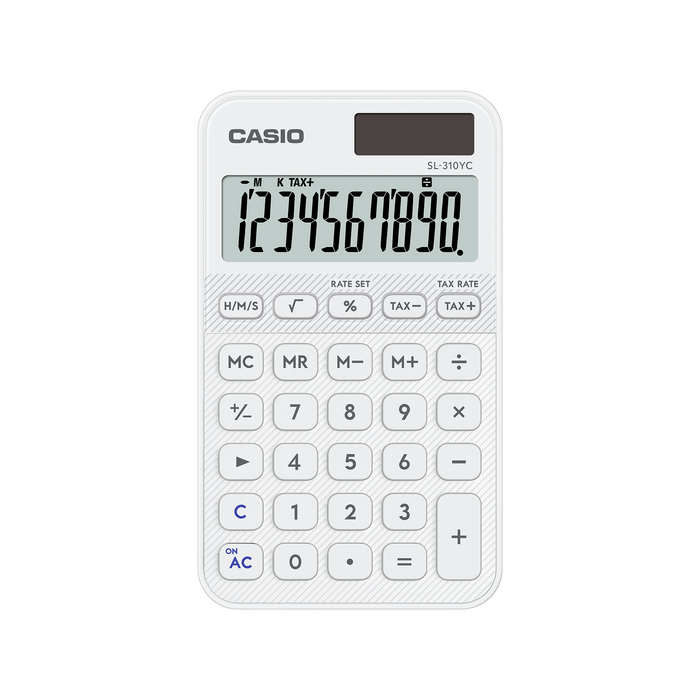 Casio SL-310YC-WE Pocket Calculator – 10 Digit – White