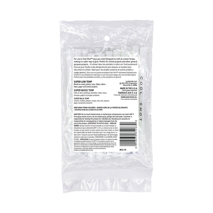 Surebonder Cool Shot Super Low Temperature Mini Glue Sticks 4" x 15's Pack