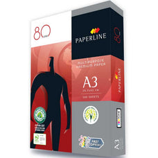 A3 White 80gsm Paperline Multipurpose Paper, Box x 3 Reams of 500 Sheets, Printer Paper & Photocopier Paper, Carbon Neutral