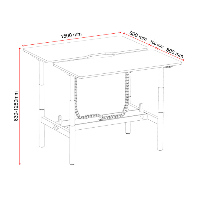 Buro Syntra Back to Back Electric Height Adjustable Desk