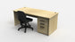 Knight's 1500mm x 800mm Cubit Slab End Desk, Cubit 2 Drawer Mobile, Promo Express 3 Lever Midback Chair Bundle