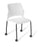 Eden Spring Black 4-Leg on Castors Community Chair, White Polypropylene Shell