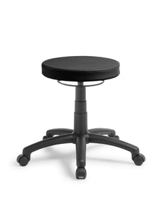 Eden Stitch Stool, Height Adjustable, Black Vinyl