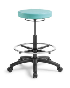 Eden Stitch HighLift Stool, Height Adjustable, High Gaslift with Footring, Charisma Frost Vinyl
