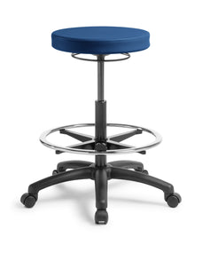 Eden Stitch HighLift Stool, Height Adjustable, High Gaslift with Footring, Charisma Ocean Vinyl