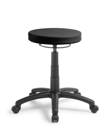 Eden Stitch MidLift Stool, Height Adjustable, Mid Height Gaslift, Black Vinyl