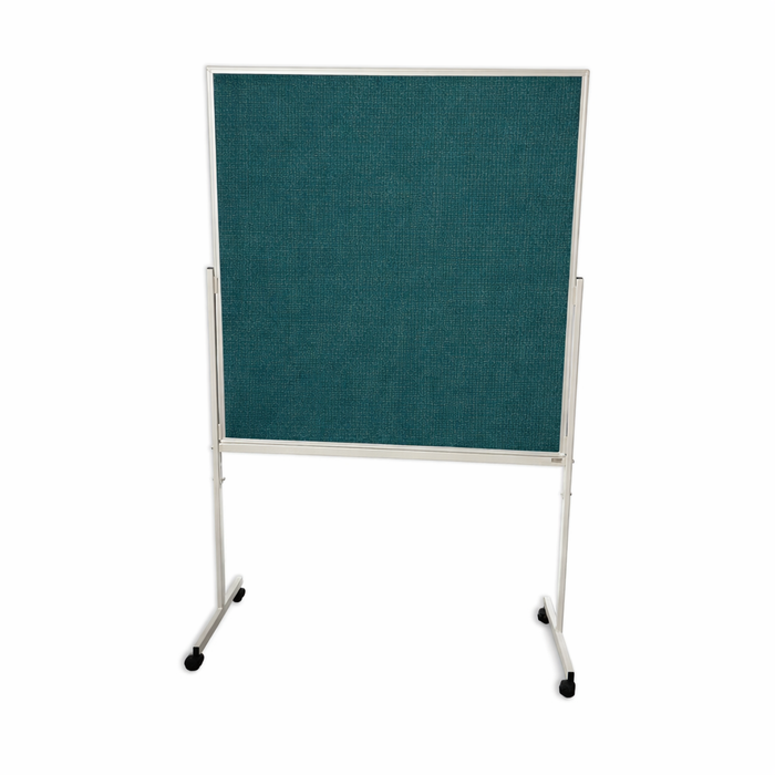 900mm High Double Sided Pinboard with Standard Fabric on Stand with Wheels (Choice of Colour and Length)