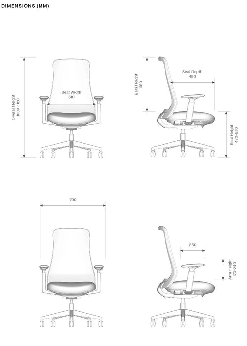 Knight's Vento Mesh Back Office Chair with Armrest (Arms Removable)