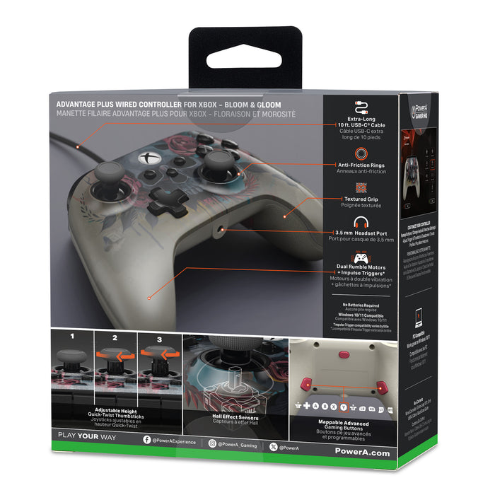 PowerA Advantage Plus Wired Controller for Xbox Series X|S – Bloom & Gloom