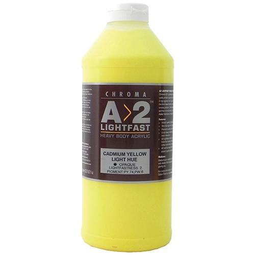 A2 Lightfast Heavy Body Acrylic Paint 1 Litre - Cadmium Light Yellow CX177938