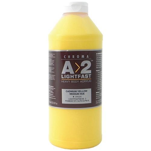 A2 Lightfast Heavy Body Acrylic Paint 1 Litre - Cadmium Medium Yellow CX177940