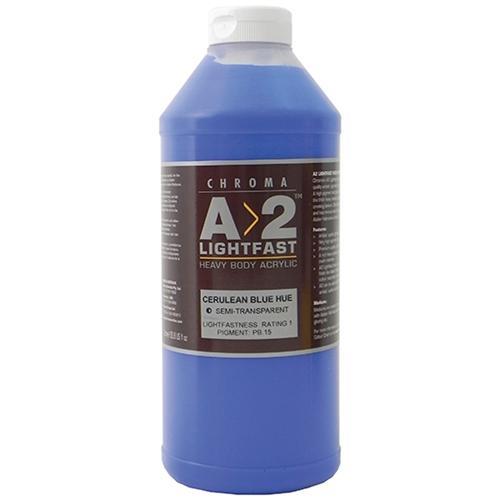 A2 Lightfast Heavy Body Acrylic Paint 1 Litre - Cerulean Blue CX177942