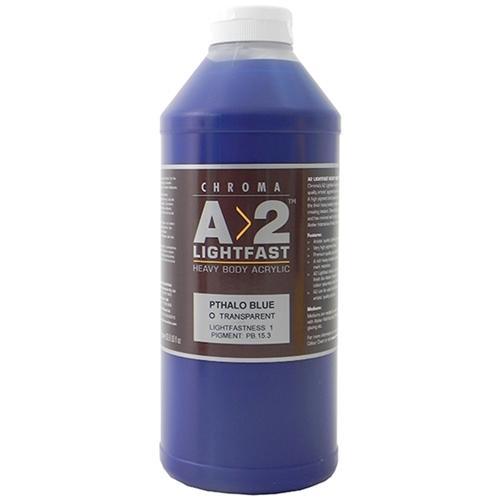 A2 Lightfast Heavy Body Acrylic Paint 1 Litre - Pthalo Blue CX177954