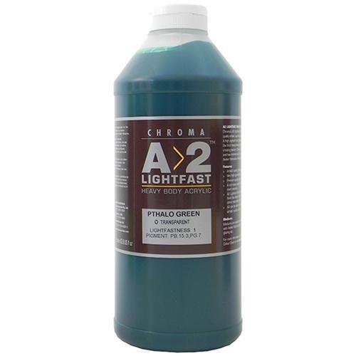 A2 Lightfast Heavy Body Acrylic Paint 1 Litre - Pthalo Green CX177956