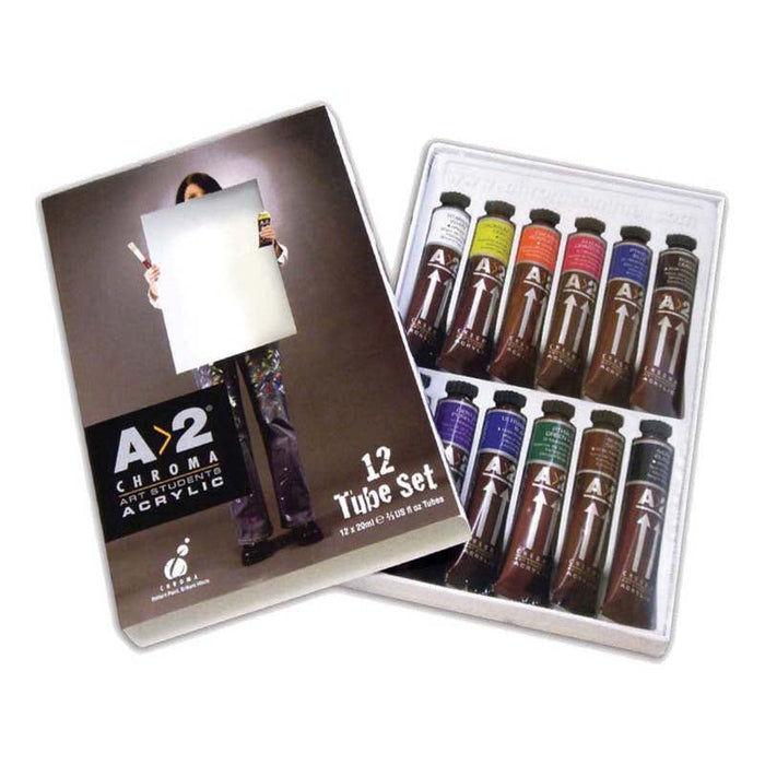 A2 Lightfast Heavy Body Acrylic Paint 12 x 20ml Tube Set CX177963
