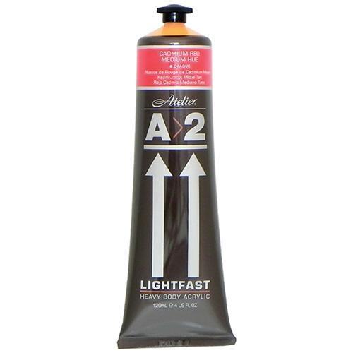 A2 Lightfast Heavy Body Acrylic Paint 120ml - Cadmium Medium Red CX177933