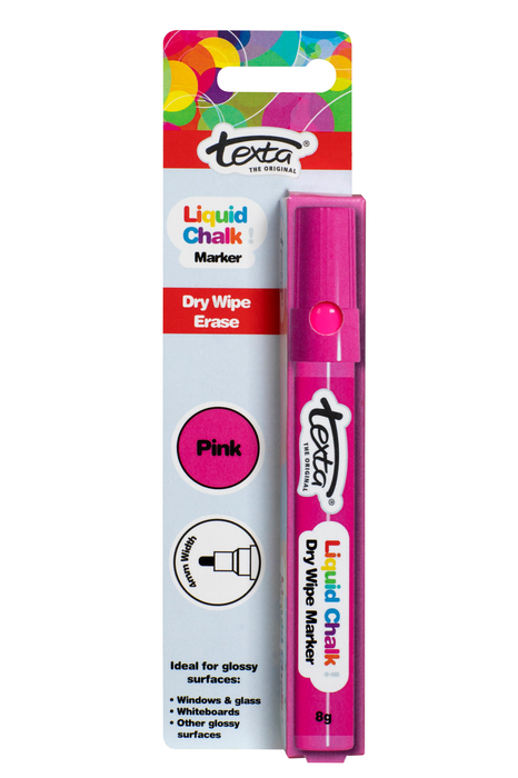 Texta Liquid Chalk Marker Bullet Dry Wipe Pink