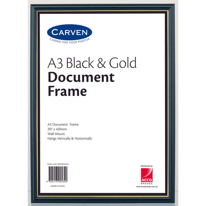 A3 Document Frame Black & Gold AOQFWBKGLDA3