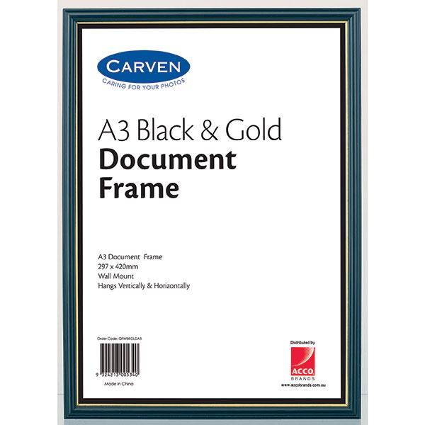 A3 Document Frame Black & Gold AOQFWBKGLDA3