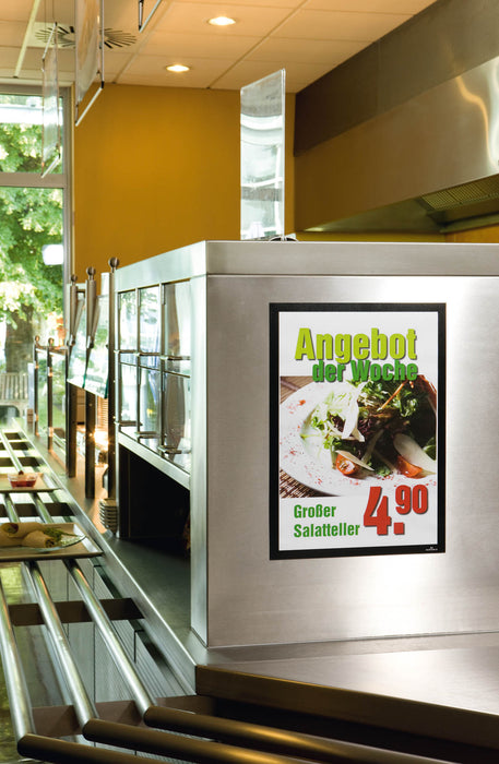 A3 Duraframe Durable Self Adhesive Poster / Sign Holder - 2's Pack Black Frame AO487301