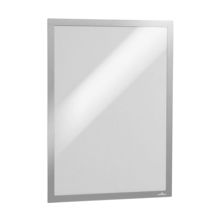 A3 Duraframe Durable Self Adhesive Poster / Sign Holder - 2's Pack Silver Frame AO487323