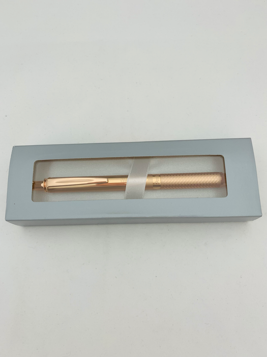 Pentel Energel Retractable 0.7mm Gel Pen + Gift Box - Black Ink / Pink Gold Barrel