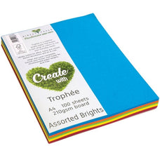A4 210gsm Trophee Card Assorted Brights x 100's Pack DP15786